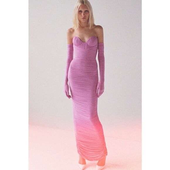 Alex Perry dalton column w gloves orchid pink AU4/US0 - Picture 1 of 13